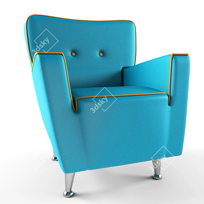 Giulia Leather Armchair 3D model image 2
