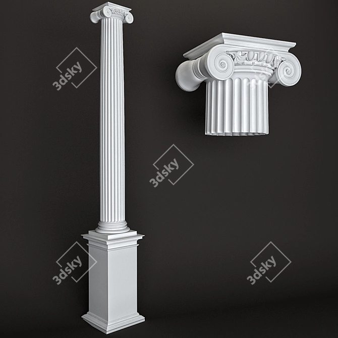 Ionic Column 3D model image 1