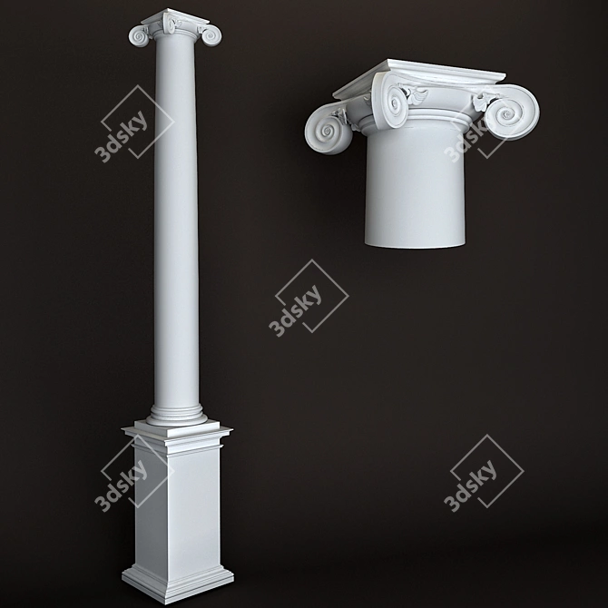 Ionic Column – Majestic Architectural Piece 3D model image 1