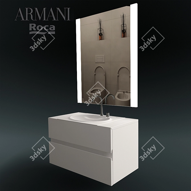 Elegance Refined: Armani Roca Washbasin 3D model image 1