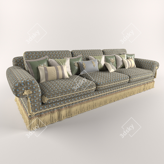 Elegant Hector 3-Seater Sofa 3D model image 1