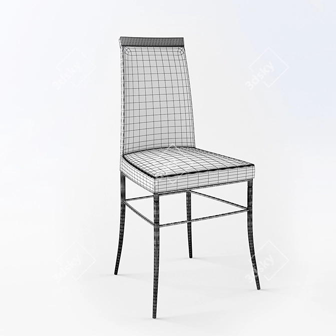 Elegance Defined: Baccarat Glass Chair 3D model image 2