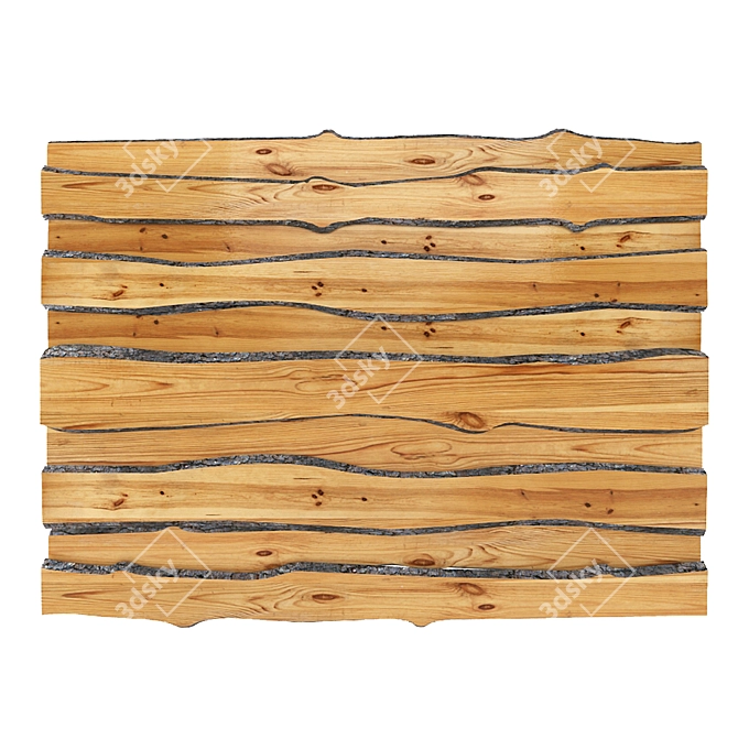 Natural Timber Board 3D model image 1