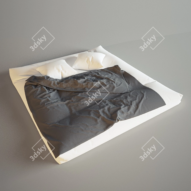 Japanese Futon Mattress 3D model image 1