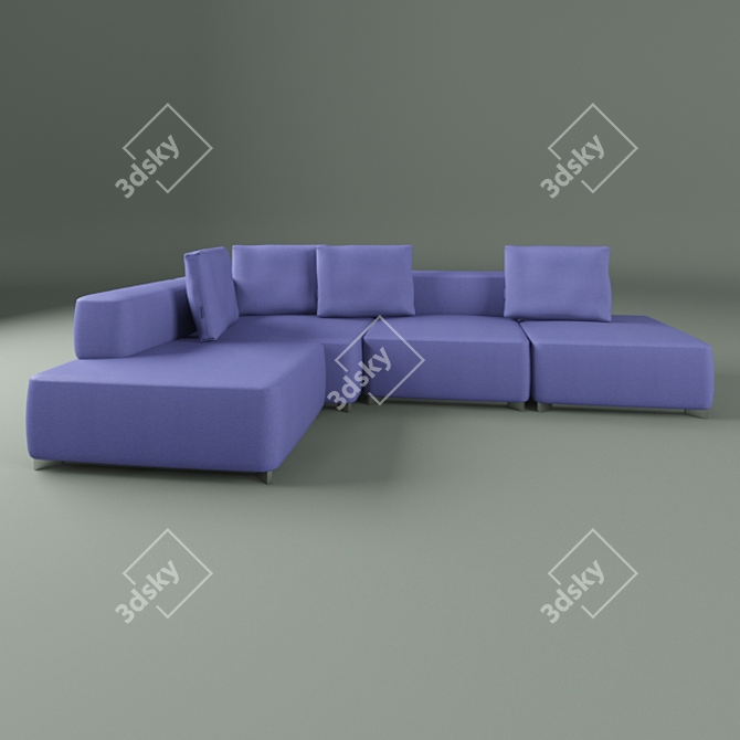 Modular Alphabet Sofa: Versatile Comfort 3D model image 1