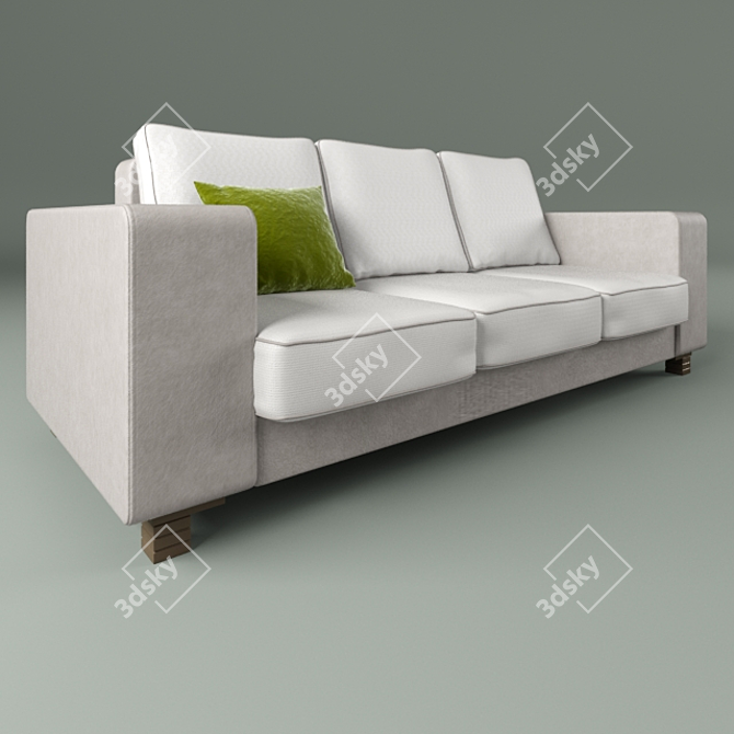 Modular Two-Tone Textile Sofa 3D model image 1