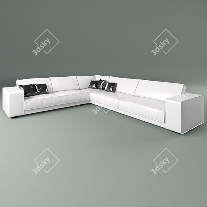 Modern Geometric Corner Sofa Collection 3D model image 1