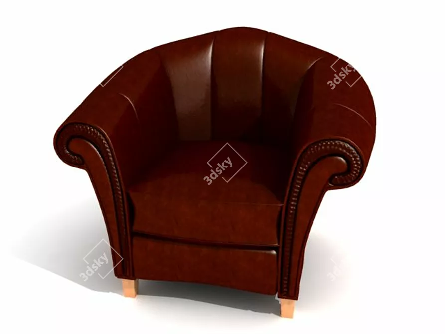 Elegant Leather Chair 3D model image 1