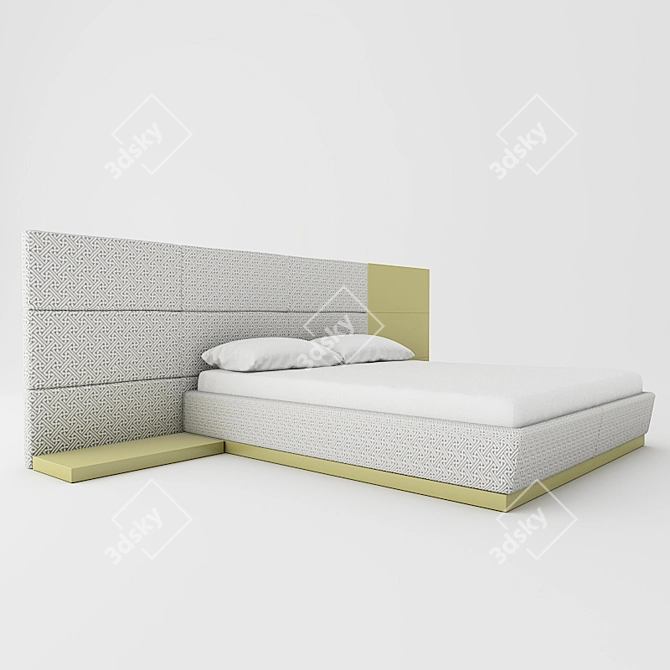 Sleek Stylish Bed - Modern Elegance 3D model image 1