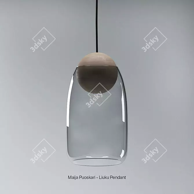 Elegant Liuku Pendant - Maija Puoskari 3D model image 1