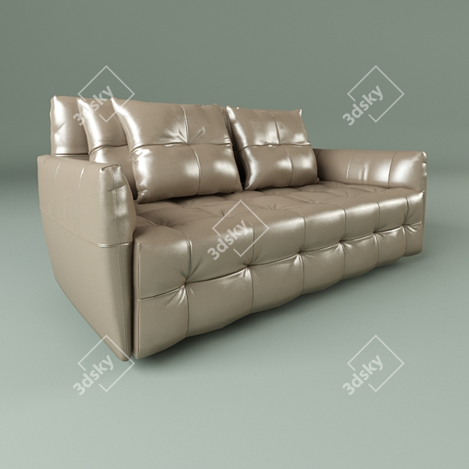 Modern Leather Duvet Sofa 3D model image 1