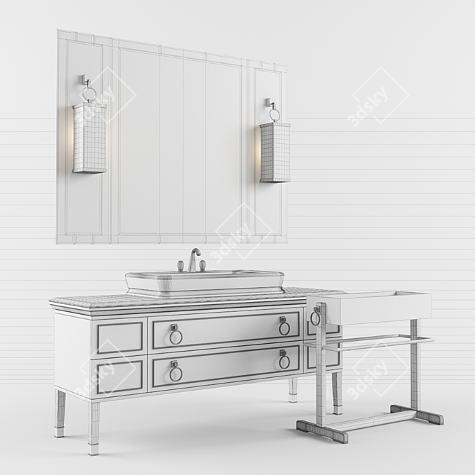 Luxury Lutetia Bathroom Set 3D model image 2