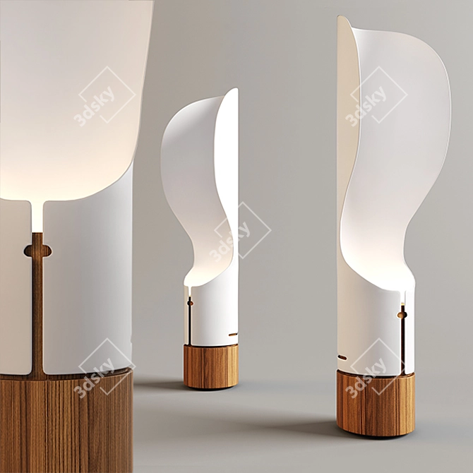 Elegant Collar Lamp: Nordic Tales 3D model image 1