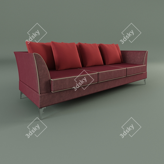 Red Velvet Visionnaire Sofa 3D model image 1