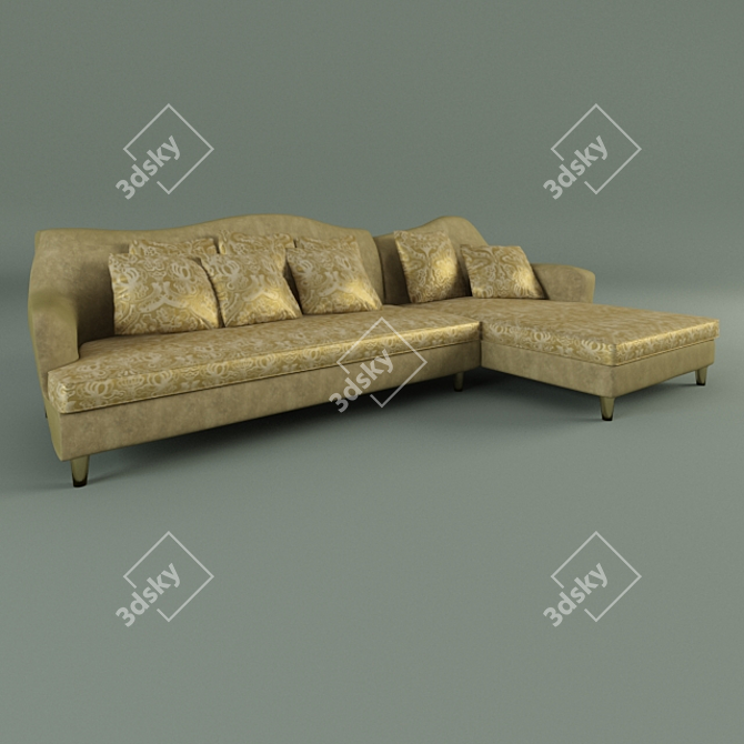 Ginevra Visionnaire Velour Sofa 3D model image 1