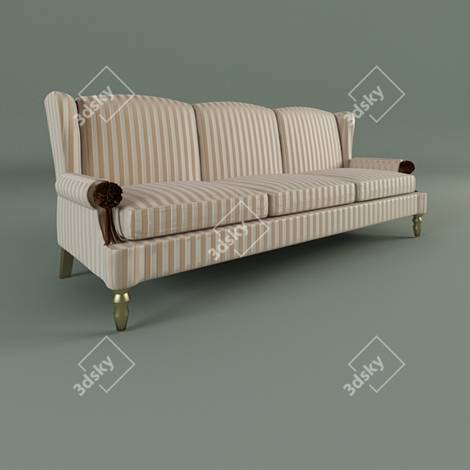 Siegfrid Visionnaire: Soft Feathered Sofa with Textile Upholstery 3D model image 1