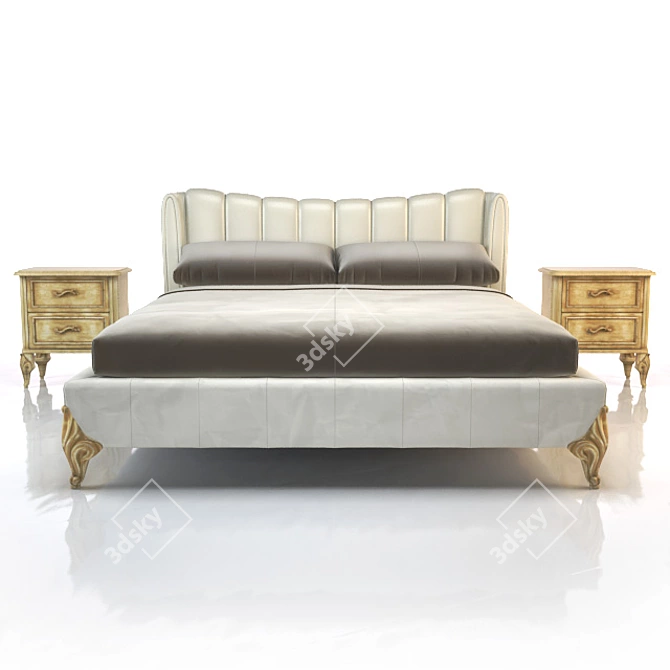 Trendy Classic Vogue Bed 3D model image 1