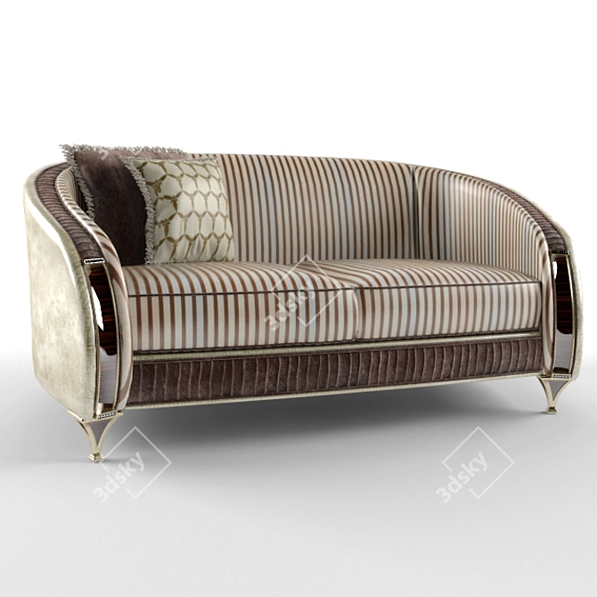 Classic Elegance: Double Sofa 3D model image 1