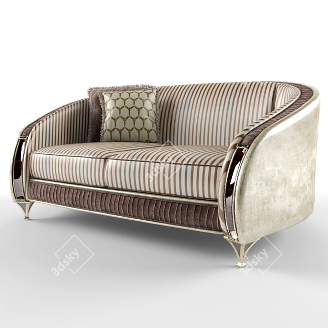 Classic Elegance: Double Sofa 3D model image 2