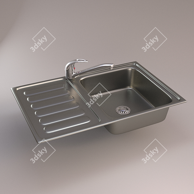 Metal Sink: Standard, File Type: MAX, FBX, OBJ 3D model image 1