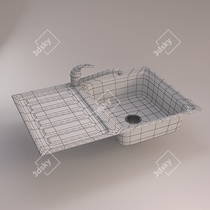 Metal Sink: Standard, File Type: MAX, FBX, OBJ 3D model image 2