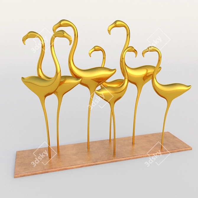 Tropical Flamingo Decor: Elegant and Trendy! 3D model image 1