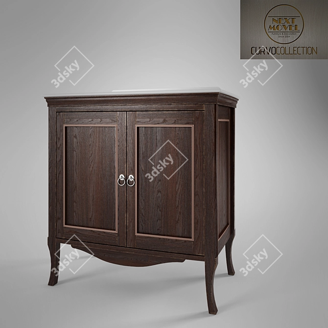 Elegant Curvo Sink Cabinet 3D model image 1