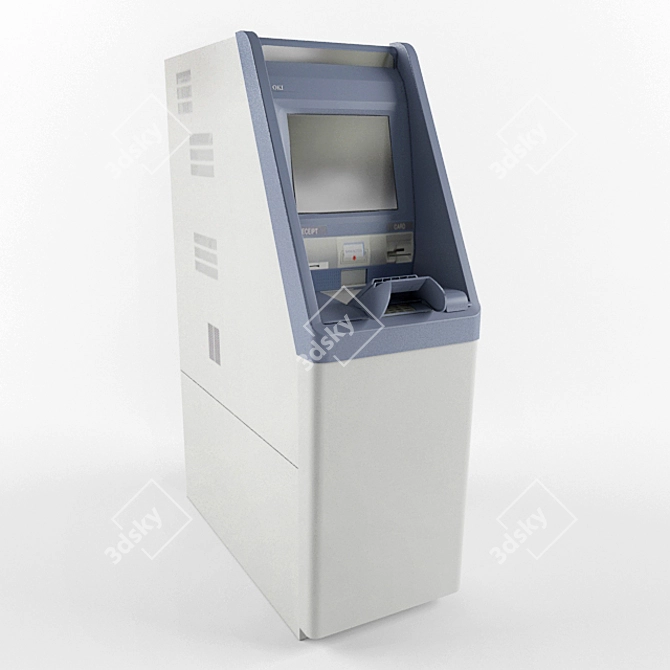 OKI ATM: High-Quality, Low-Poly Banking Solution 3D model image 1