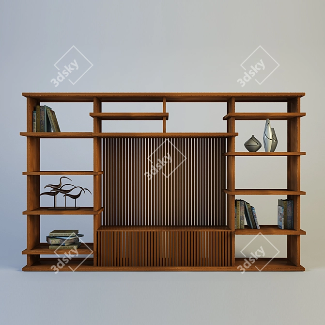 Modular Wall TV Stand 3D model image 1