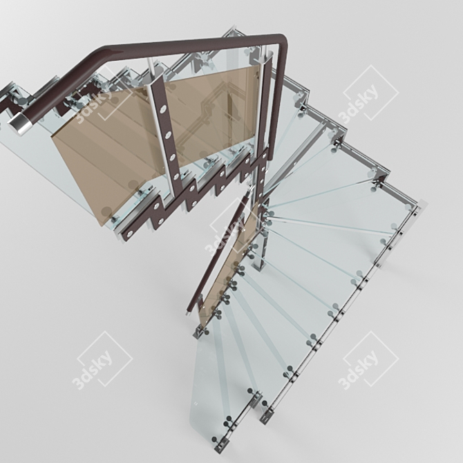 Sleek Stairway Solution 3D model image 2