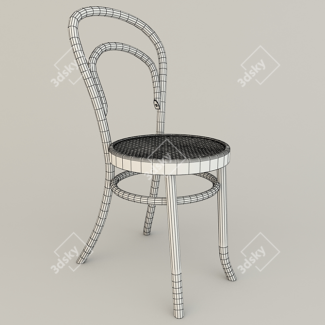 Classic Wood Chair: Simple Elegance 3D model image 3