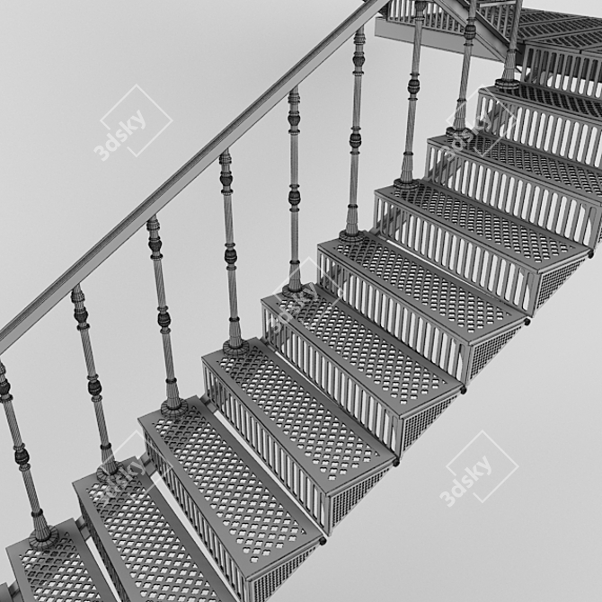  Foundry Yard Cast Iron Staircase 3D model image 2