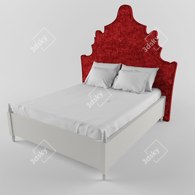 Title: Modern Headboard Bed 3D model image 1