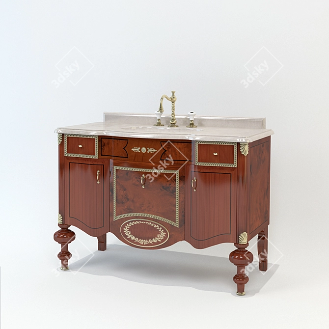 Elegant Lineatre Vanity Set 3D model image 1