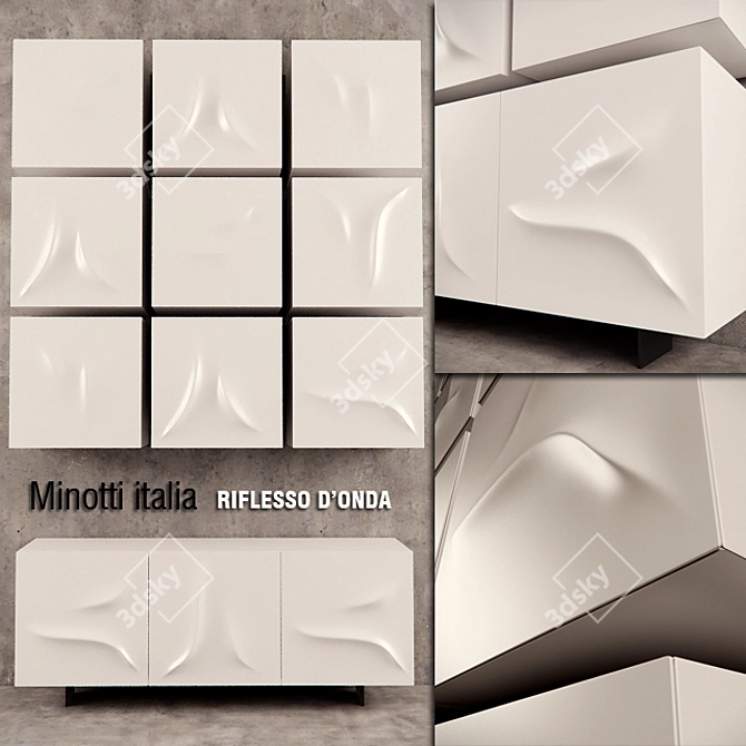 Sculptural Wall Cabinet by Minotti 3D model image 1