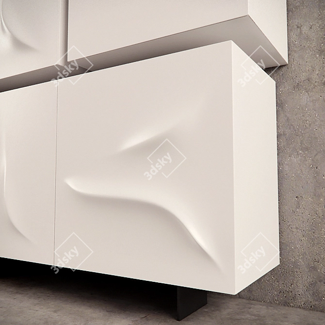 Sculptural Wall Cabinet by Minotti 3D model image 2