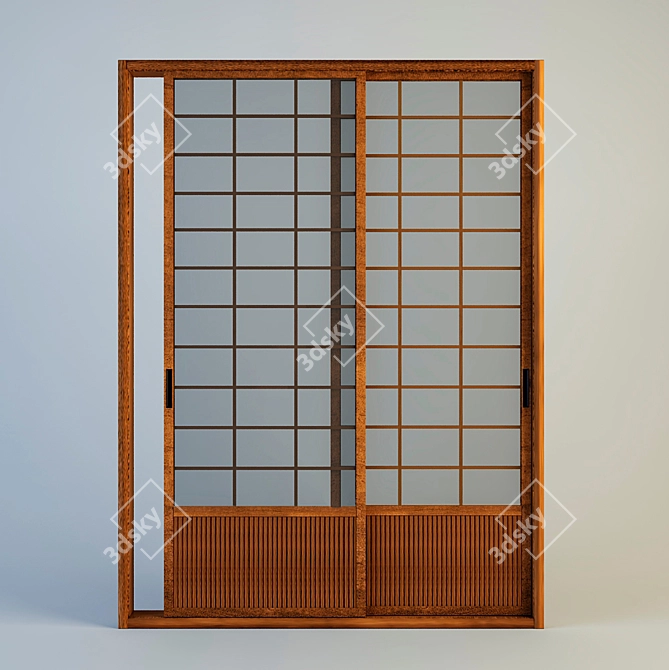 Shoji Door: Translucent Elegance 3D model image 1