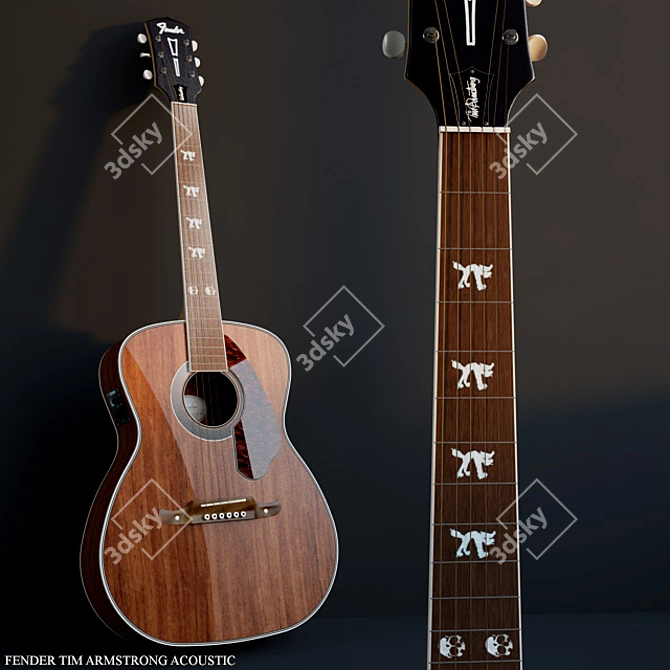Tim Armstrong Signature Acoustic Guitar 3D model image 1