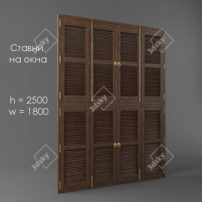 Versatile Customizable Window Shutters 3D model image 1