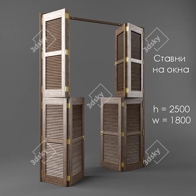 Versatile Customizable Window Shutters 3D model image 2