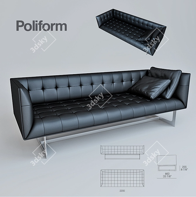 Poliform Edward: Modern Designer Sofa 3D model image 1