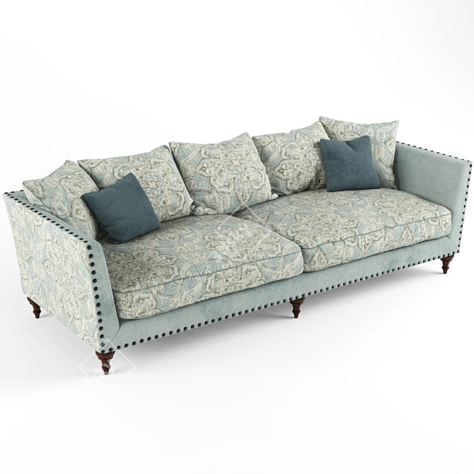 Elegant Victory Classic Sofa 3D model image 1