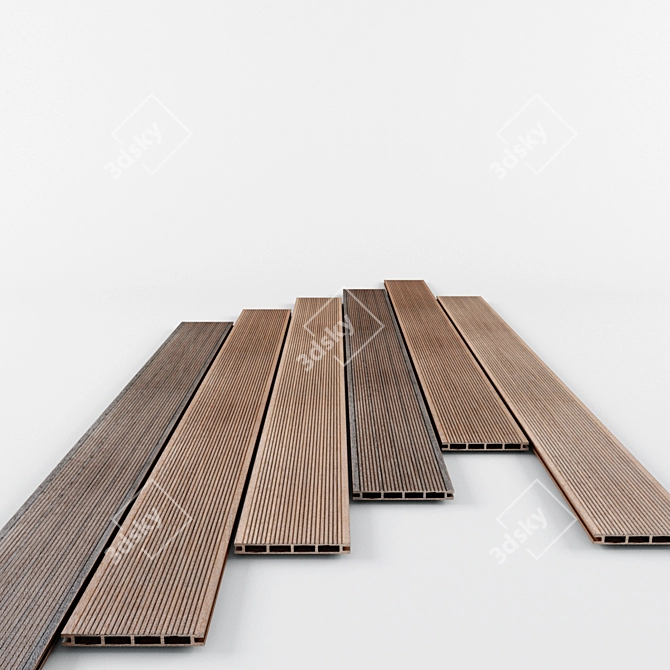 Durable Timber Decking: Enhance Your Outdoor Space. 3D model image 1