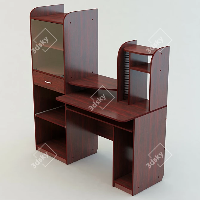 145x160x60 Computer Table 3D model image 2