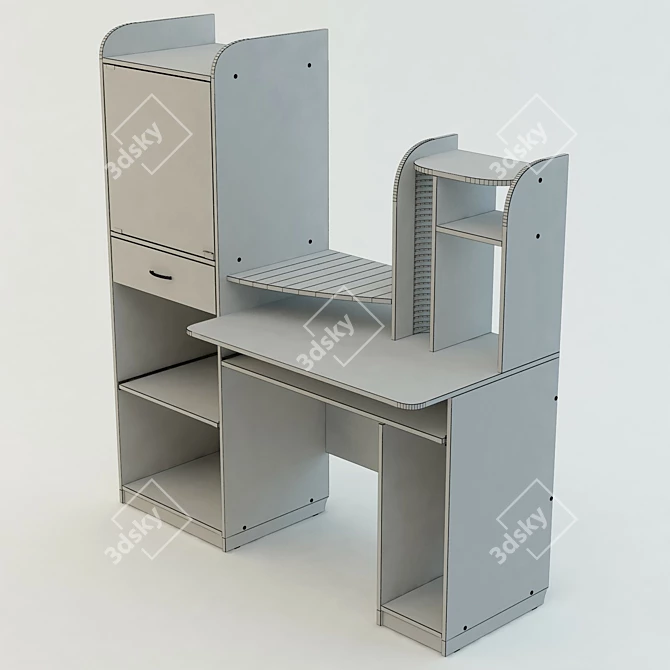 145x160x60 Computer Table 3D model image 3