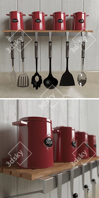 Premium Kitchen Essentials Set 3D model image 1