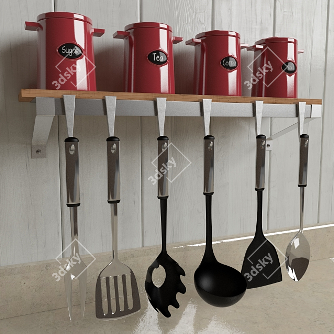 Premium Kitchen Essentials Set 3D model image 2