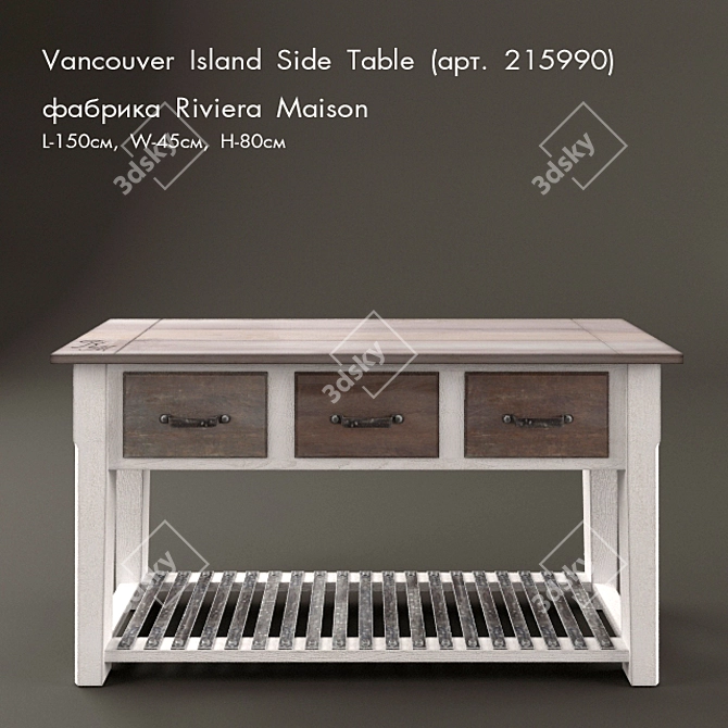 Title: Vancouver Island Side Table - Elegant and Functional 3D model image 1