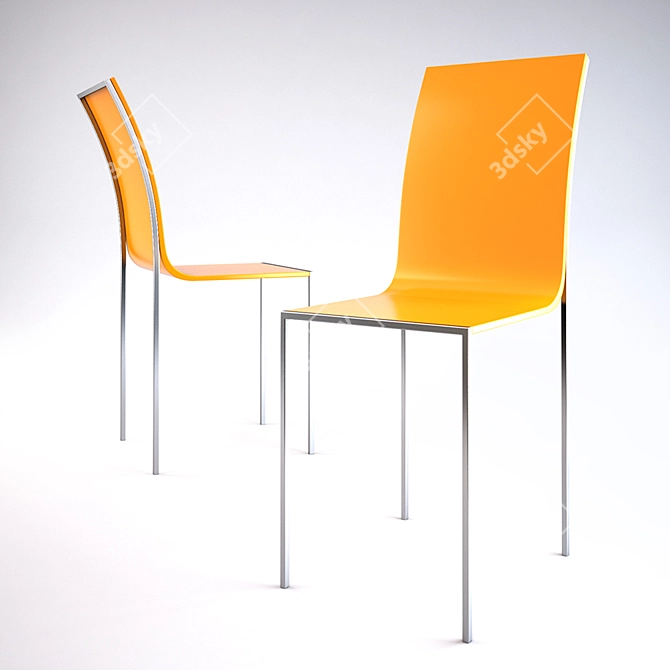 Sleek Orange Chair 3D model image 1