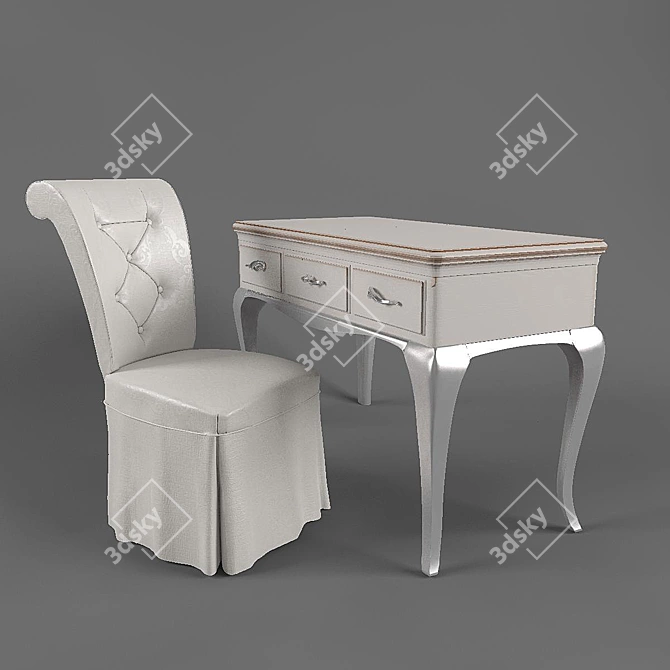 Greca Collection Baby Boy Table & Chair 3D model image 1